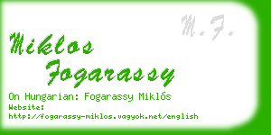 miklos fogarassy business card